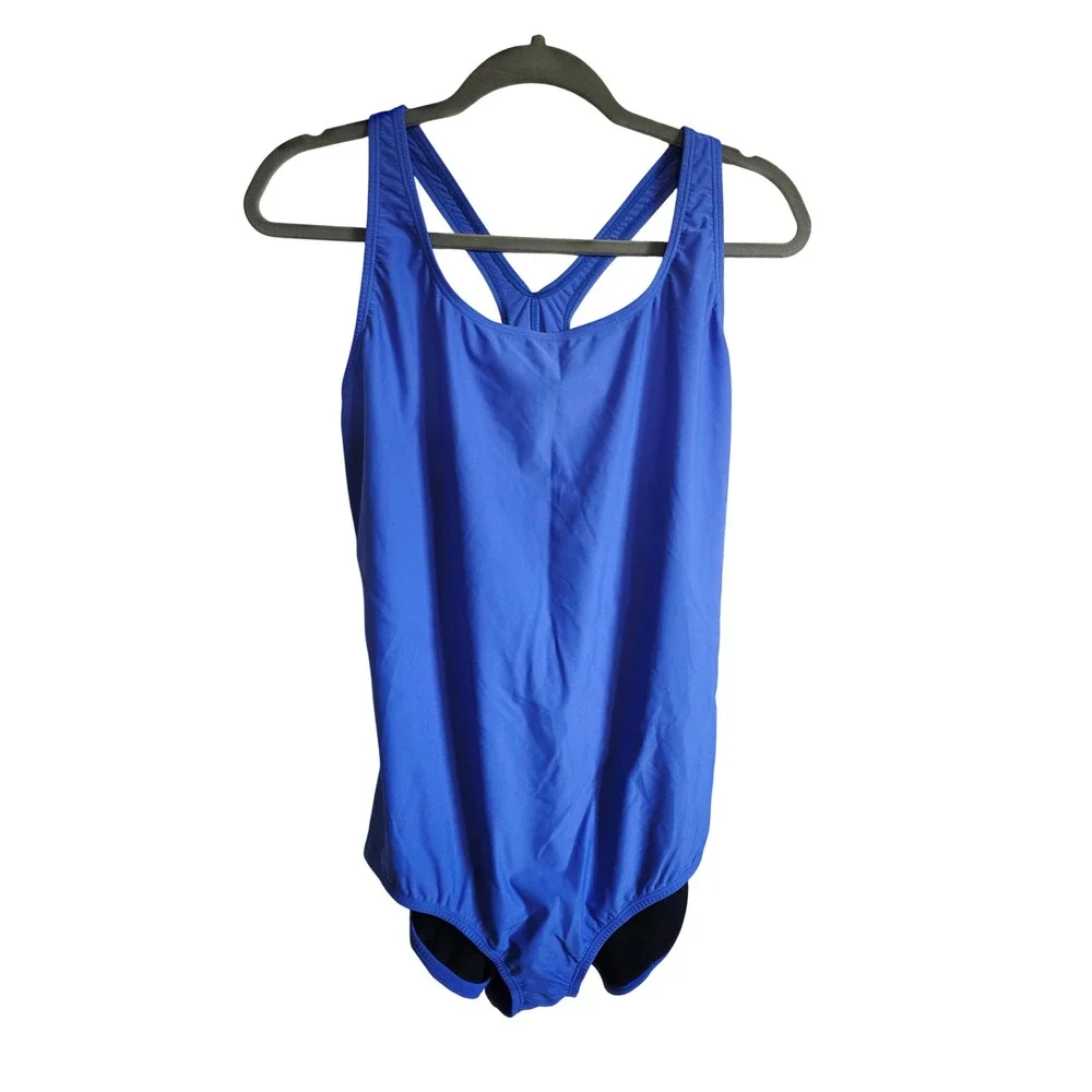 Speedo Womens 18 PowerFLEX One‎ Piece Swimsuit Hyper Blue NWT RV $68